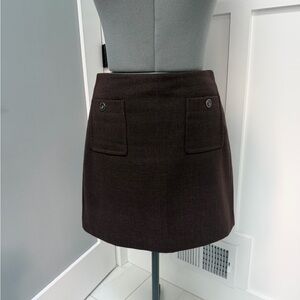 NWT Ann Taylor Dark Brown Mini Skirt 10